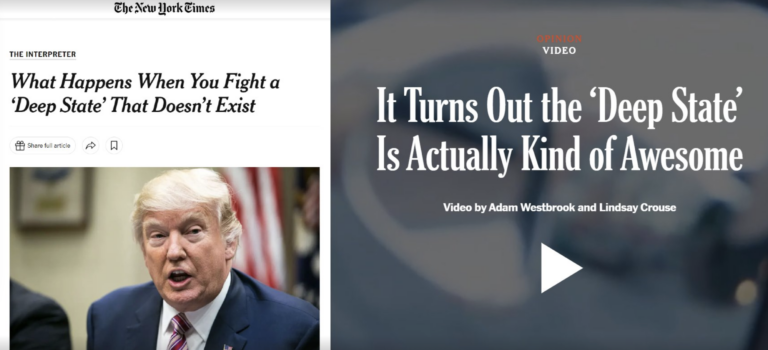 New York Times Acknowledges Deep State, Says It’s ‘Kind Of Awesome’